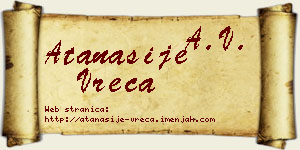 Atanasije Vreća vizit kartica